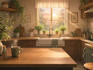 Morning kitchen scene