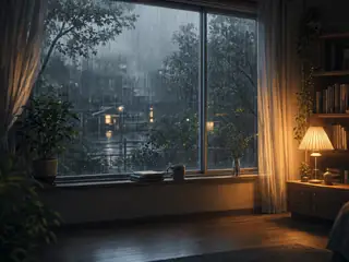 Rainy window scene